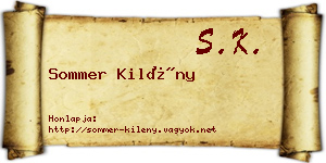 Sommer Kilény névjegykártya